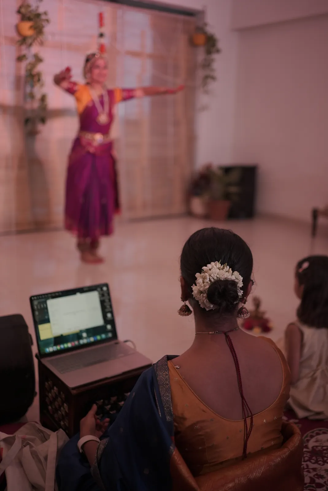 Indīvarā Arts students performing on stage